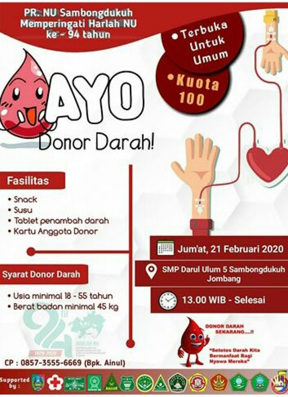 Donor Darah PR Sambongdukuh Jombang