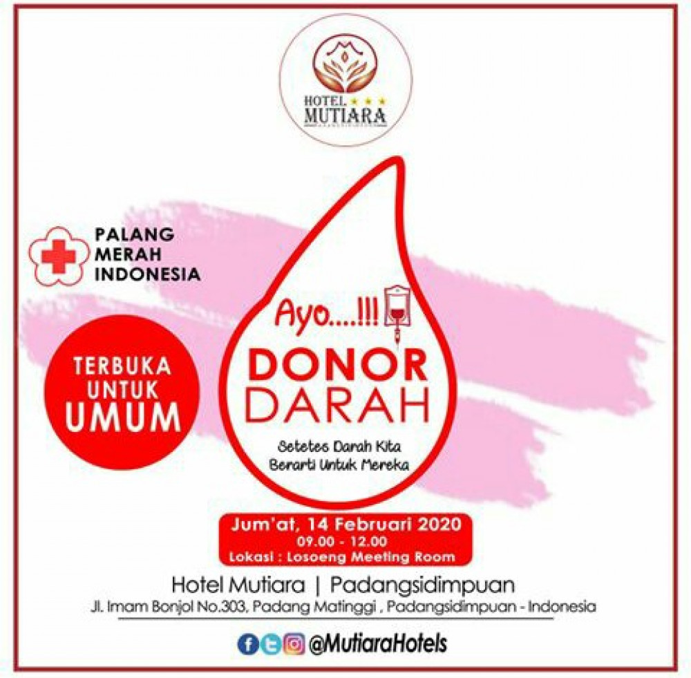 Donor Darah Hotel Mutiara Padangsidimpuan