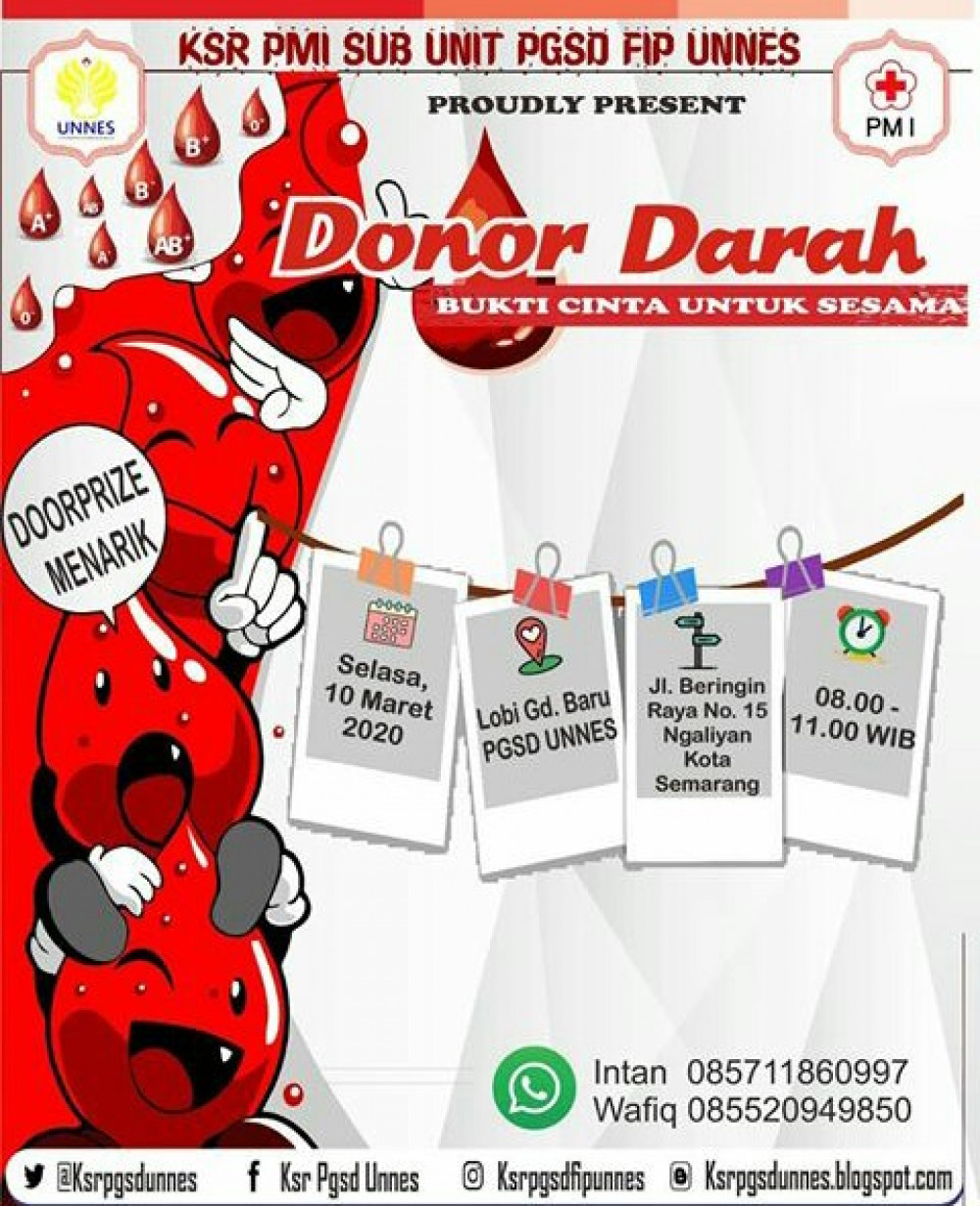 Donor Darah KSR PMI Sub Unit PGSD FIP Unnes