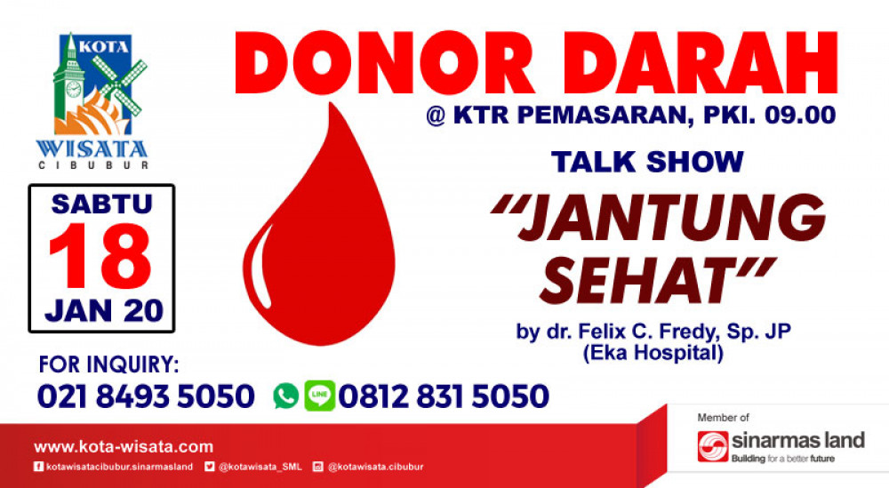 Donor Darah & Talk Show Kesehatan Kota Wisata Cibubur