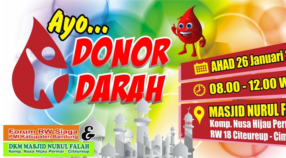 Donor Darah Masjid Nurul Falah Nusa Hijau Permai Citereup, Cimahi