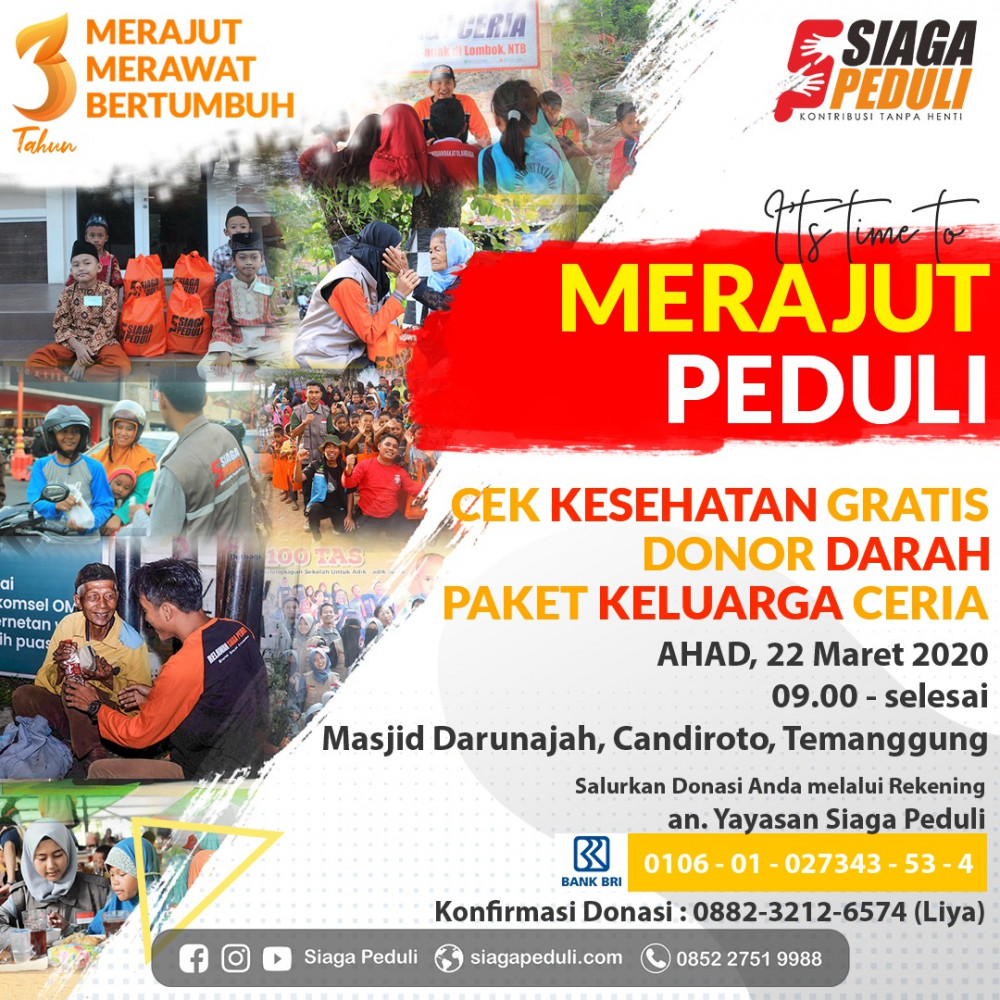Merajut Peduli : Donor Darah & Cek Kesehatan Candiroto Temanggung