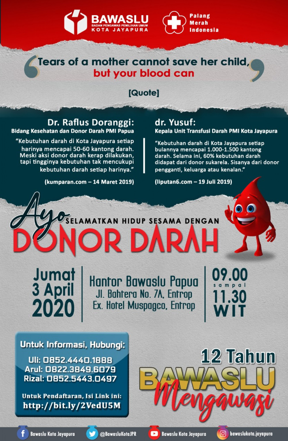 Donor Darah Bawaslu Kota Jayapura