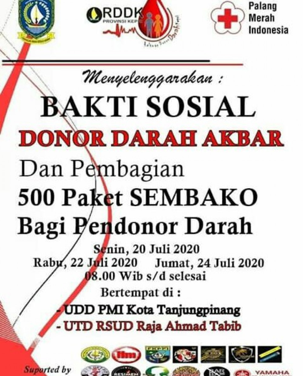 Bakti Sosial Donor Darah Akbar & Pembagian Sembako